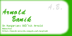 arnold banik business card